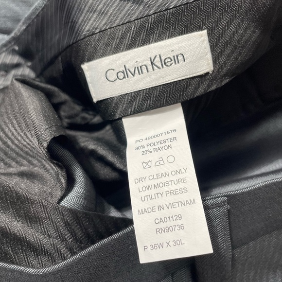 Calvin Klein Gray 2 piece Suit set 40S mens dress pants size 36x30 - Picture 12 of 12